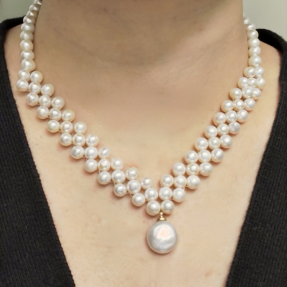 Freshwater pearls braid necklace. - Picture 7 of 7